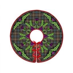 ScotsTee Shop Scottish Forbes Weathered Clan Crest Tartan Christmas Tree Skirt Scottish Thistle Design