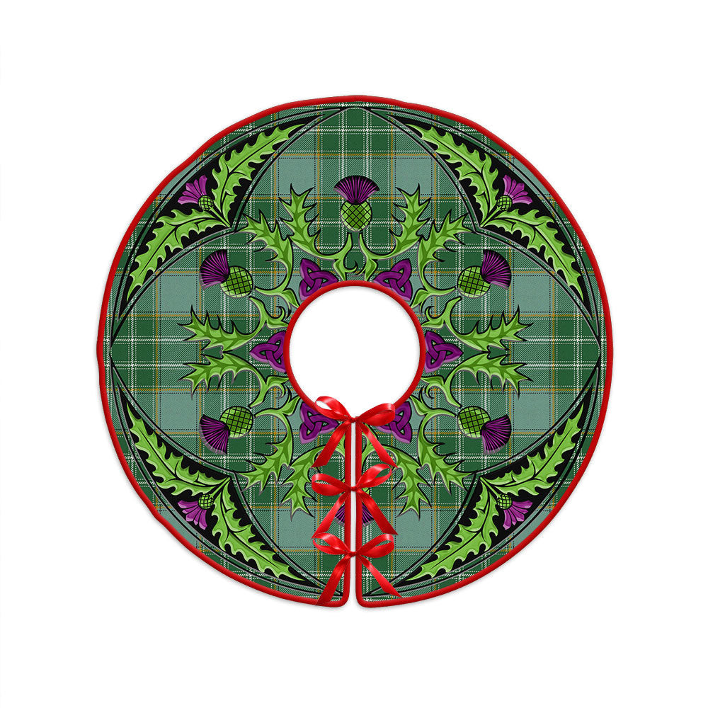 ScotsTee Shop Scottish Currie Ancient Clan Crest Tartan Christmas Tree Skirt Scottish Thistle Design