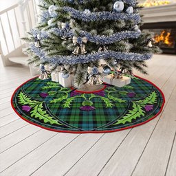 ScotsTee Shop Scottish Campbell Ancient 2 Clan Crest Tartan Christmas Tree Skirt Scottish Thistle Design
