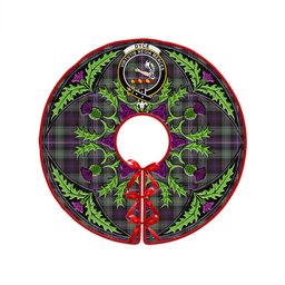 ScotsTee Shop Scottish Dyce Weathered Clan Crest Tartan Christmas Tree Skirt Scottish Thistle Design
