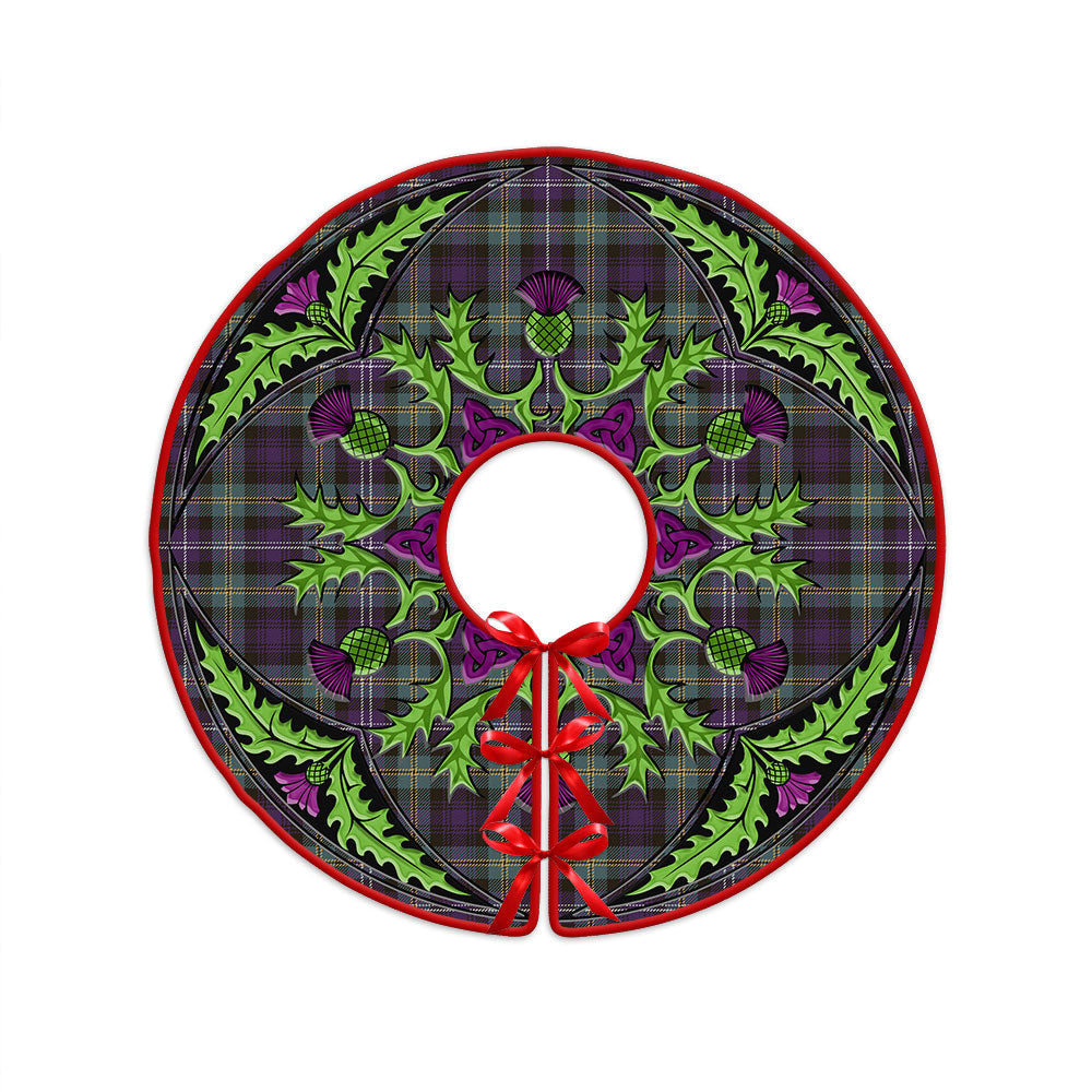 ScotsTee Shop Scottish Dyce Weathered Clan Crest Tartan Christmas Tree Skirt Scottish Thistle Design