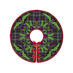 ScotsTee Shop Scottish Dyce Weathered Clan Crest Tartan Christmas Tree Skirt Scottish Thistle Design