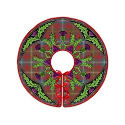 ScotsTee Shop Scottish Forrester Weathered Clan Crest Tartan Christmas Tree Skirt Scottish Thistle Design