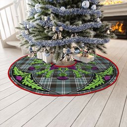 ScotsTee Shop Scottish Clark Weathered Clan Crest Tartan Christmas Tree Skirt Scottish Thistle Design