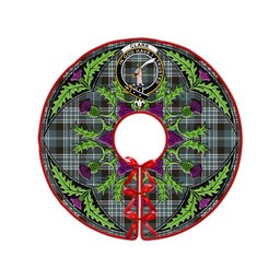 ScotsTee Shop Scottish Clark Weathered Clan Crest Tartan Christmas Tree Skirt Scottish Thistle Design