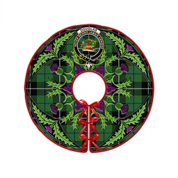 ScotsTee Shop Scottish Douglas Ancient Clan Crest Tartan Christmas Tree Skirt Scottish Thistle Design