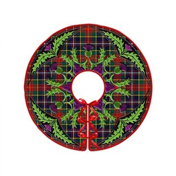 ScotsTee Shop Scottish Crozier Modern Clan Crest Tartan Christmas Tree Skirt Scottish Thistle Design