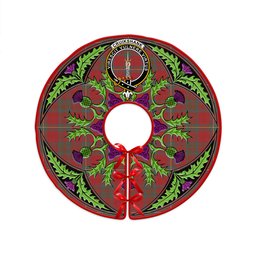 ScotsTee Shop Scottish Cruikshank Weathered Clan Crest Tartan Christmas Tree Skirt Scottish Thistle Design