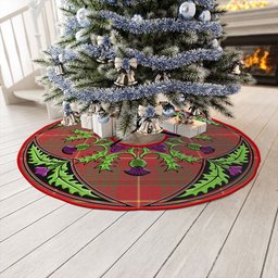 ScotsTee Shop Scottish Cameron Weathered 2 Clan Crest Tartan Christmas Tree Skirt Scottish Thistle Design