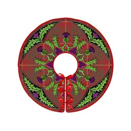 ScotsTee Shop Scottish Cameron Weathered 2 Clan Crest Tartan Christmas Tree Skirt Scottish Thistle Design