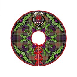 ScotsTee Shop Scottish Curry (Currie) Weathered Clan Crest Tartan Christmas Tree Skirt Scottish Thistle Design