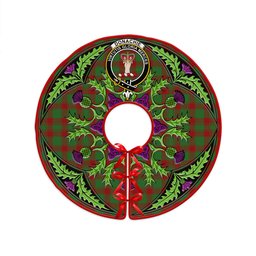 ScotsTee Shop Scottish Donachie Modern Clan Crest Tartan Christmas Tree Skirt Scottish Thistle Design