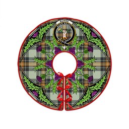 ScotsTee Shop Scottish Burns Modern Clan Crest Tartan Christmas Tree Skirt Scottish Thistle Design