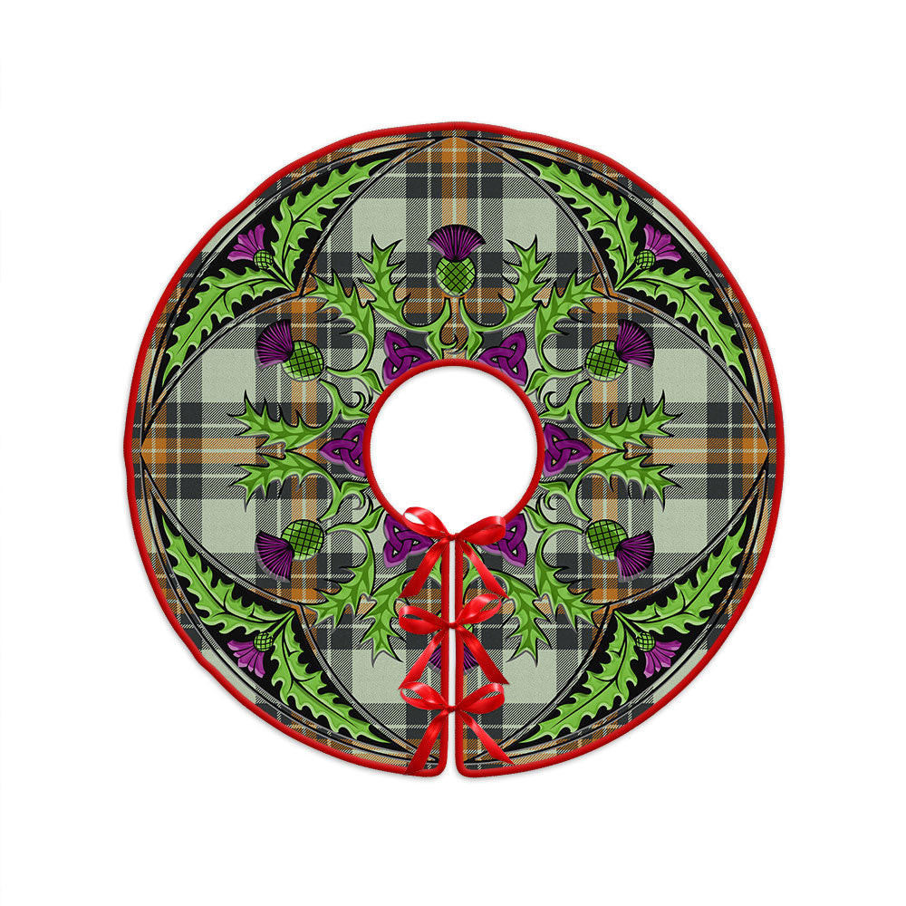ScotsTee Shop Scottish Burns Modern Clan Crest Tartan Christmas Tree Skirt Scottish Thistle Design