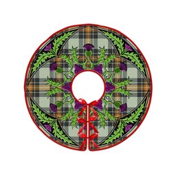 ScotsTee Shop Scottish Burns Modern Clan Crest Tartan Christmas Tree Skirt Scottish Thistle Design