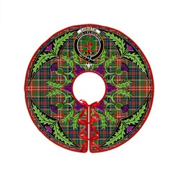 ScotsTee Shop Scottish Christie Ancient Clan Crest Tartan Christmas Tree Skirt Scottish Thistle Design