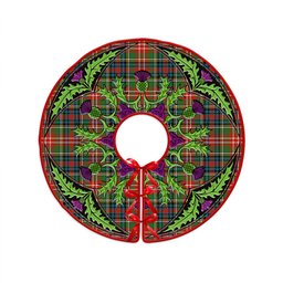 ScotsTee Shop Scottish Christie Ancient Clan Crest Tartan Christmas Tree Skirt Scottish Thistle Design