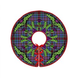 ScotsTee Shop Scottish Huntly Modern Clan Crest Tartan Christmas Tree Skirt Scottish Thistle Design
