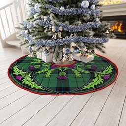 ScotsTee Shop Scottish Innes (Georgina) Clan Crest Tartan Christmas Tree Skirt Scottish Thistle Design
