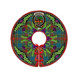 ScotsTee Shop Scottish MacBeth Ancient Clan Crest Tartan Christmas Tree Skirt Scottish Thistle Design