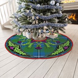 ScotsTee Shop Scottish Irvine Ancient Clan Crest Tartan Christmas Tree Skirt Scottish Thistle Design