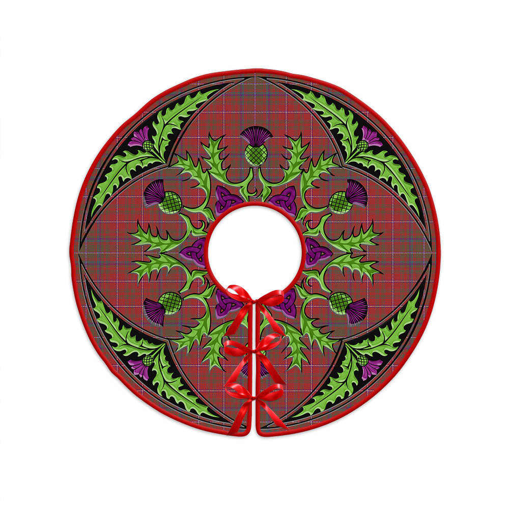 ScotsTee Shop Scottish MacDougall Weathered Clan Crest Tartan Christmas Tree Skirt Scottish Thistle Design