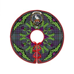 ScotsTee Shop Scottish Lauder Weathered Clan Crest Tartan Christmas Tree Skirt Scottish Thistle Design