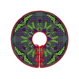 ScotsTee Shop Scottish Lauder Weathered Clan Crest Tartan Christmas Tree Skirt Scottish Thistle Design