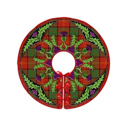ScotsTee Shop Scottish Kirk Ancient Clan Crest Tartan Christmas Tree Skirt Scottish Thistle Design