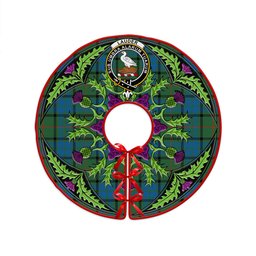 ScotsTee Shop Scottish Lauder Ancient Clan Crest Tartan Christmas Tree Skirt Scottish Thistle Design