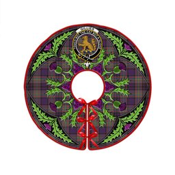ScotsTee Shop Scottish Gillies Weathered Clan Crest Tartan Christmas Tree Skirt Scottish Thistle Design