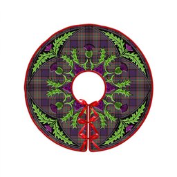 ScotsTee Shop Scottish Gillies Weathered Clan Crest Tartan Christmas Tree Skirt Scottish Thistle Design