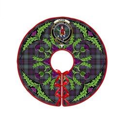ScotsTee Shop Scottish Lyon ((Liall Lyall Lyle) Weathered Clan Crest Tartan Christmas Tree Skirt Scottish Thistle Design