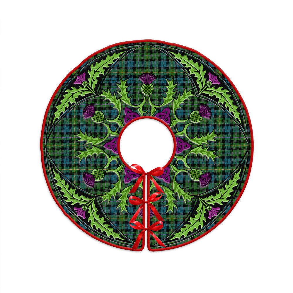 ScotsTee Shop Scottish MacBride Ancient Clan Crest Tartan Christmas Tree Skirt Scottish Thistle Design