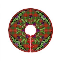 ScotsTee Shop Scottish MacFie (MacPhee) Ancient Clan Crest Tartan Christmas Tree Skirt Scottish Thistle Design