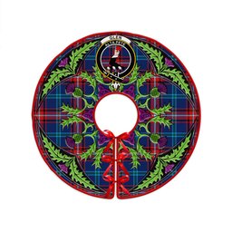 ScotsTee Shop Scottish Glenn Modern Clan Crest Tartan Christmas Tree Skirt Scottish Thistle Design