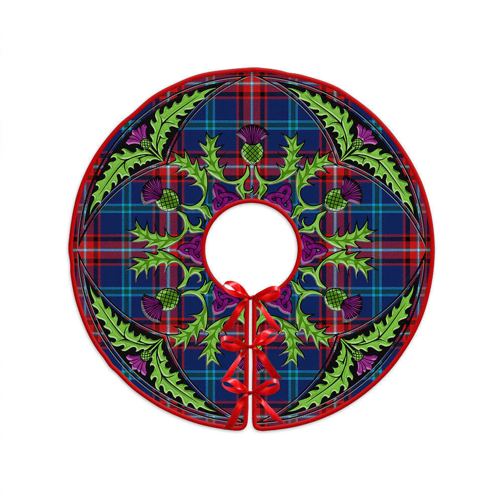 ScotsTee Shop Scottish Glenn Modern Clan Crest Tartan Christmas Tree Skirt Scottish Thistle Design