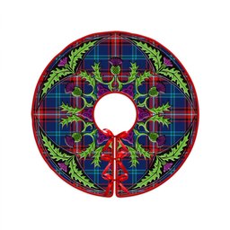 ScotsTee Shop Scottish Glenn Modern Clan Crest Tartan Christmas Tree Skirt Scottish Thistle Design