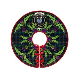 ScotsTee Shop Scottish Hope Vere Modern Clan Crest Tartan Christmas Tree Skirt Scottish Thistle Design