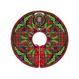 ScotsTee Shop Scottish Innes Clan Crest Tartan Christmas Tree Skirt Scottish Thistle Design