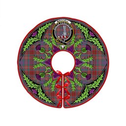 ScotsTee Shop Scottish MacCall Weathered Clan Crest Tartan Christmas Tree Skirt Scottish Thistle Design