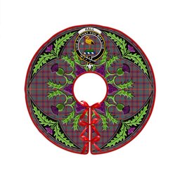 ScotsTee Shop Scottish Hall Weathered Clan Crest Tartan Christmas Tree Skirt Scottish Thistle Design