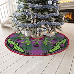 ScotsTee Shop Scottish Hutton Ancient Clan Crest Tartan Christmas Tree Skirt Scottish Thistle Design
