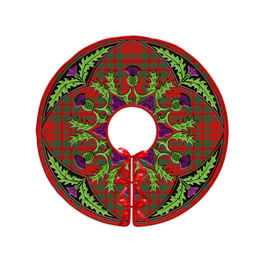 ScotsTee Shop Scottish Livingstone Modern Clan Crest Tartan Christmas Tree Skirt Scottish Thistle Design