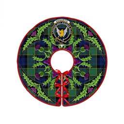 ScotsTee Shop Scottish Hogarth Modern Clan Crest Tartan Christmas Tree Skirt Scottish Thistle Design