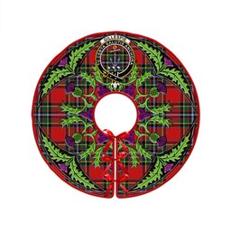 ScotsTee Shop Scottish Gillespie Modern Clan Crest Tartan Christmas Tree Skirt Scottish Thistle Design