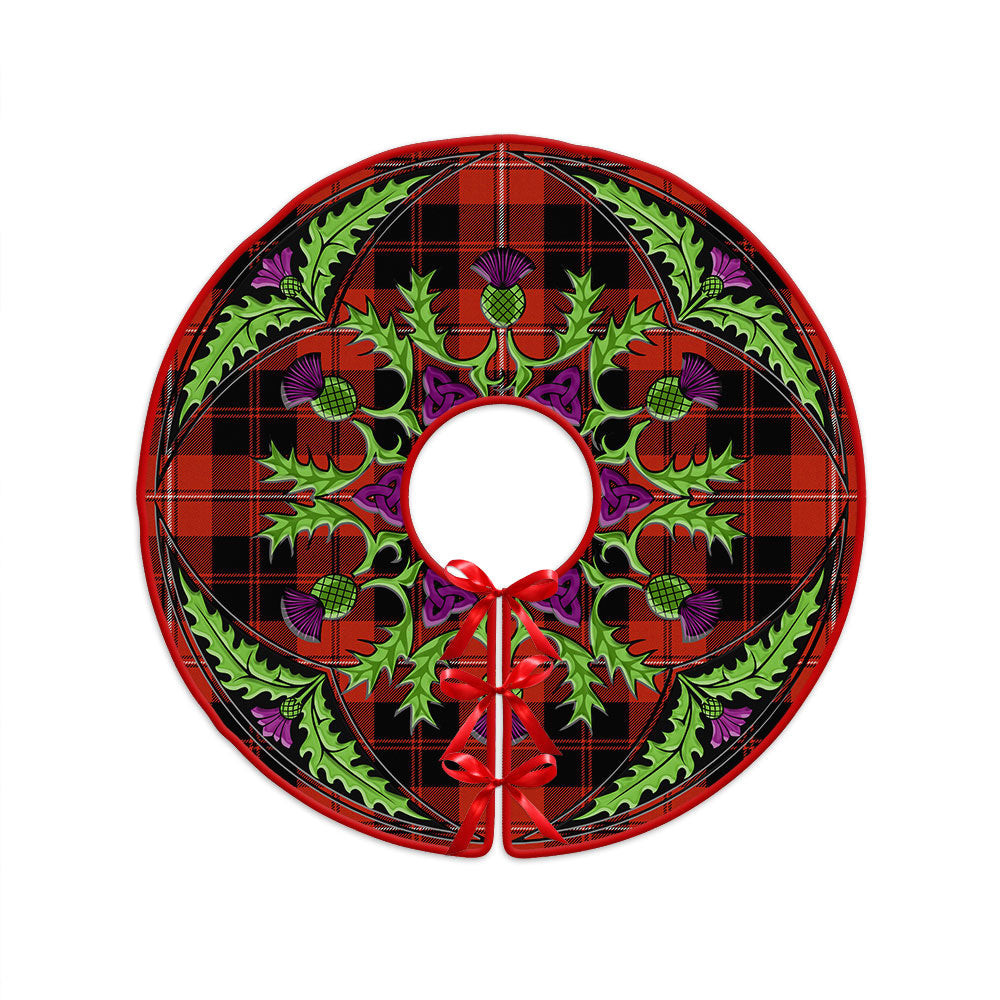 ScotsTee Shop Scottish Cunningham Ancient Clan Crest Tartan Christmas Tree Skirt Scottish Thistle Design