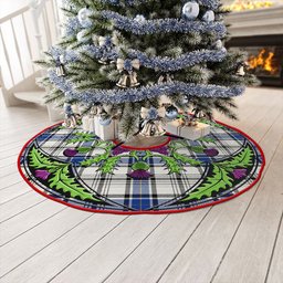 ScotsTee Shop Scottish Haney Modern Clan Crest Tartan Christmas Tree Skirt Scottish Thistle Design