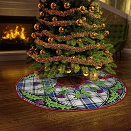 ScotsTee Shop Scottish Haney Modern Clan Crest Tartan Christmas Tree Skirt Scottish Thistle Design