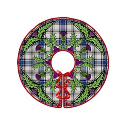 ScotsTee Shop Scottish Haney Modern Clan Crest Tartan Christmas Tree Skirt Scottish Thistle Design